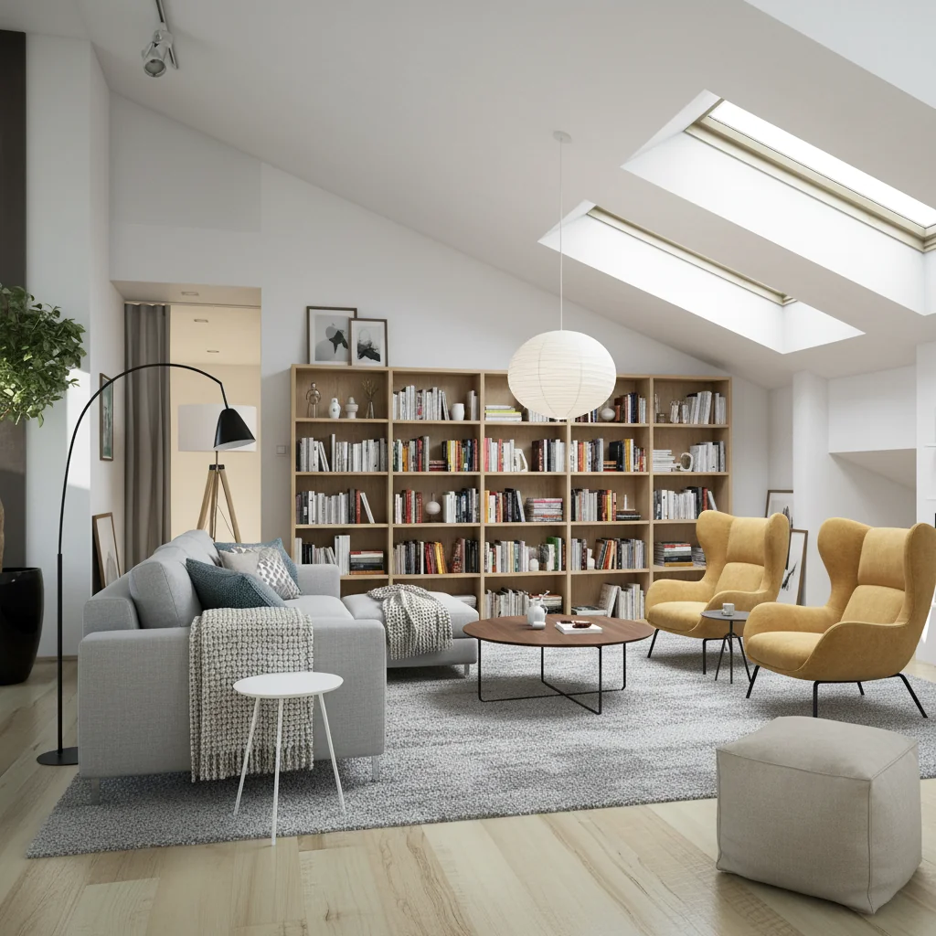 Modern mit Bibliothek Einrichtung